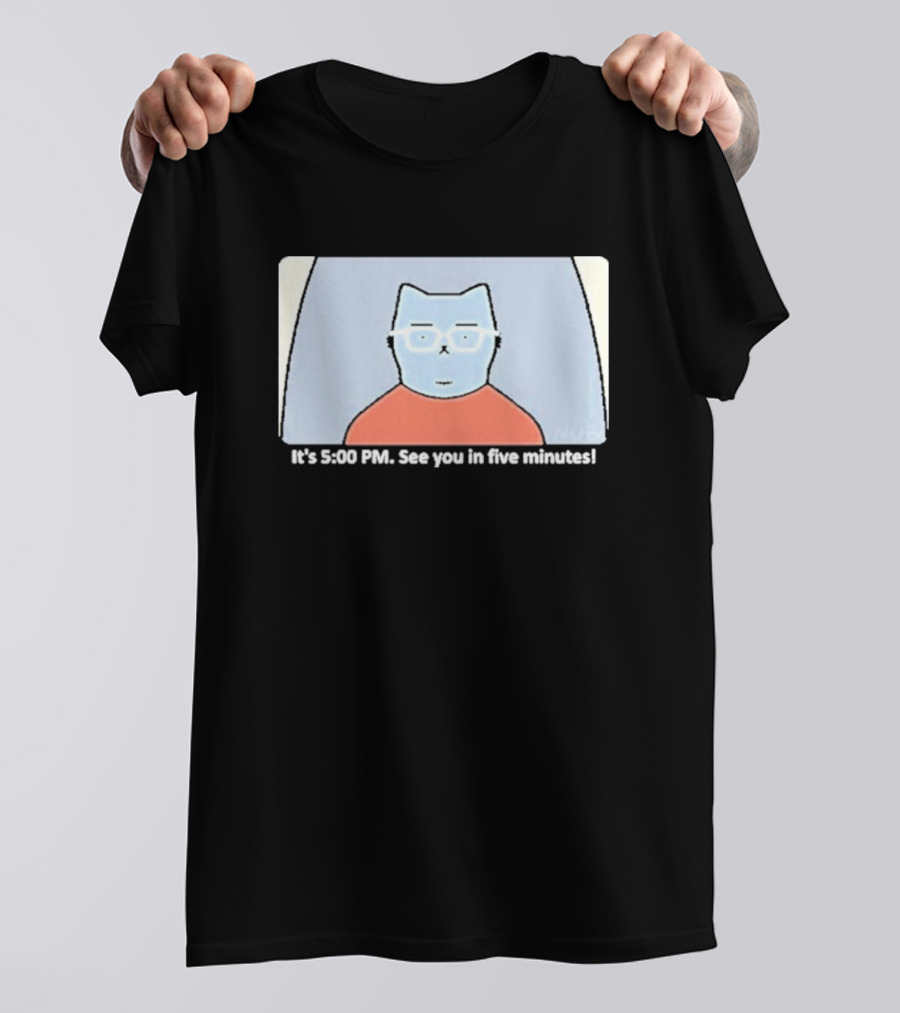 It's 5:00 PM See You In Five Minutes Franklin Cat T-Shirt
