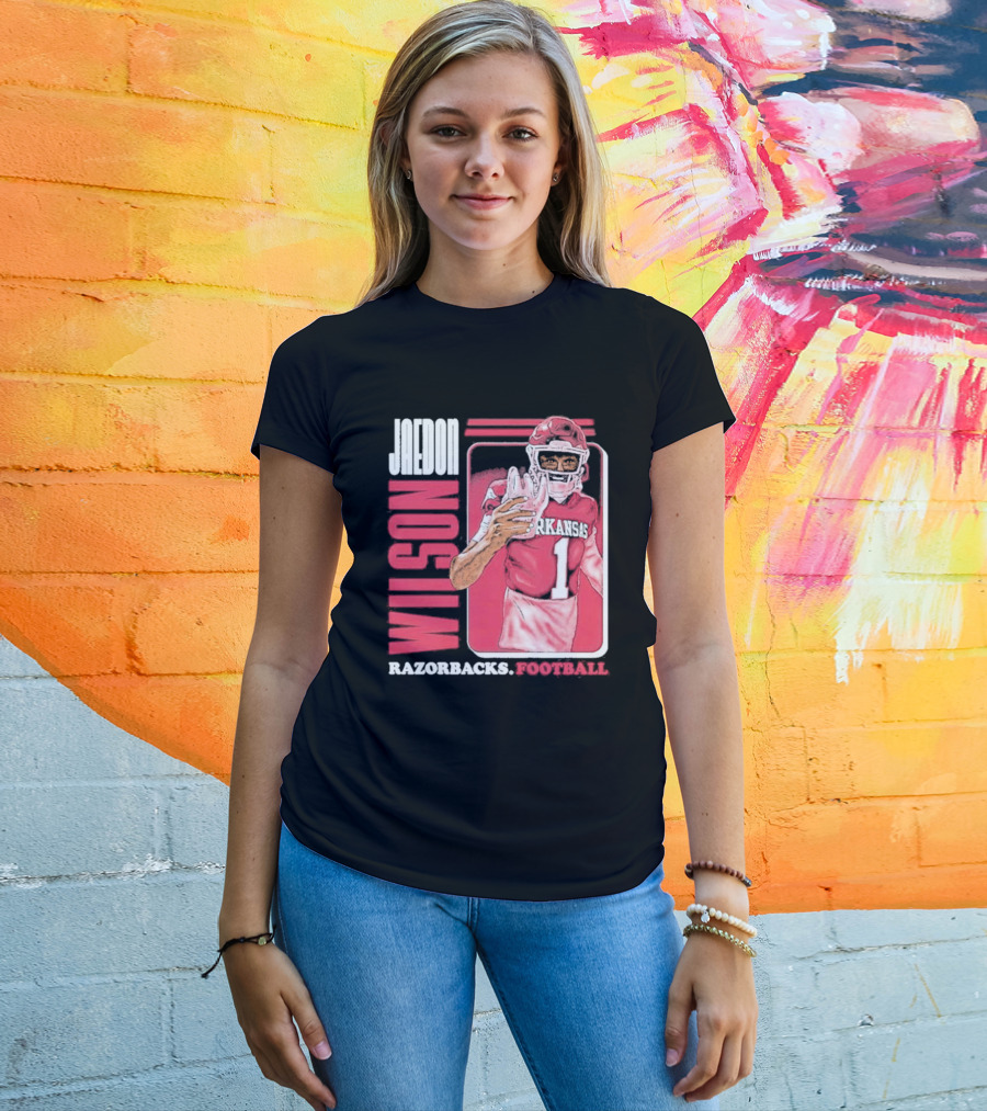 Jaedon Wilson Arkansas Razorbacks Football Cartoon Player T-Shirt