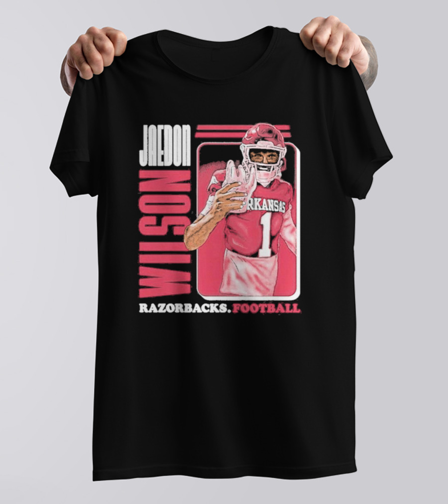 Jaedon Wilson Arkansas Razorbacks Football Cartoon Player T-Shirt