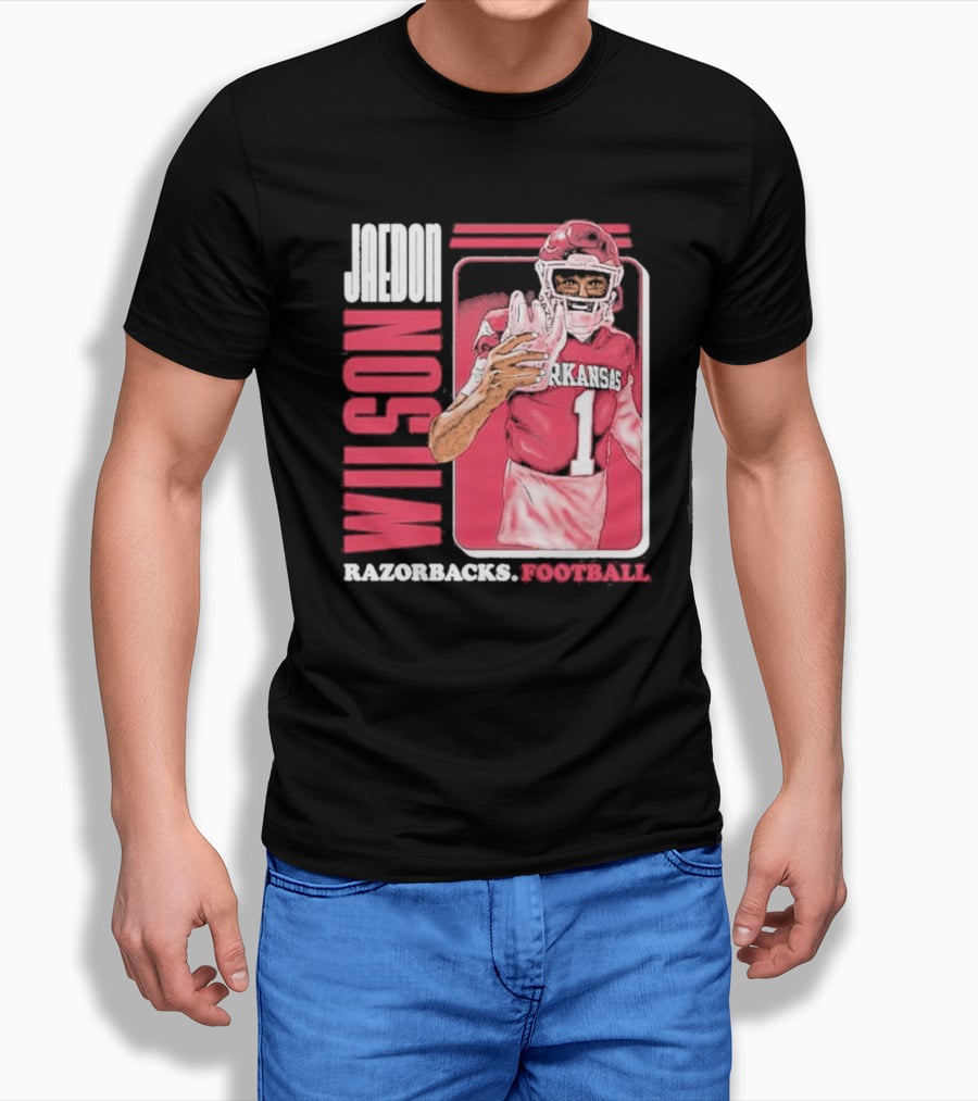 Jaedon Wilson Arkansas Razorbacks Football Cartoon Player T-Shirt