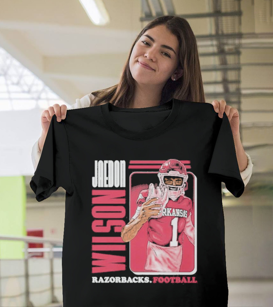 Jaedon Wilson Arkansas Razorbacks Football Cartoon Player T-Shirt