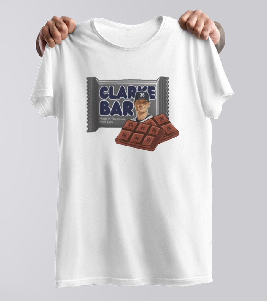 Clarke Bar Made In The Bronx New York Chocolate Baseball 36 Yankees CS T-Shirt