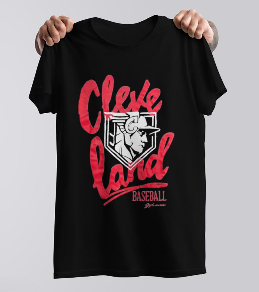 Cleveland Baseball Guardian Script T-Shirt