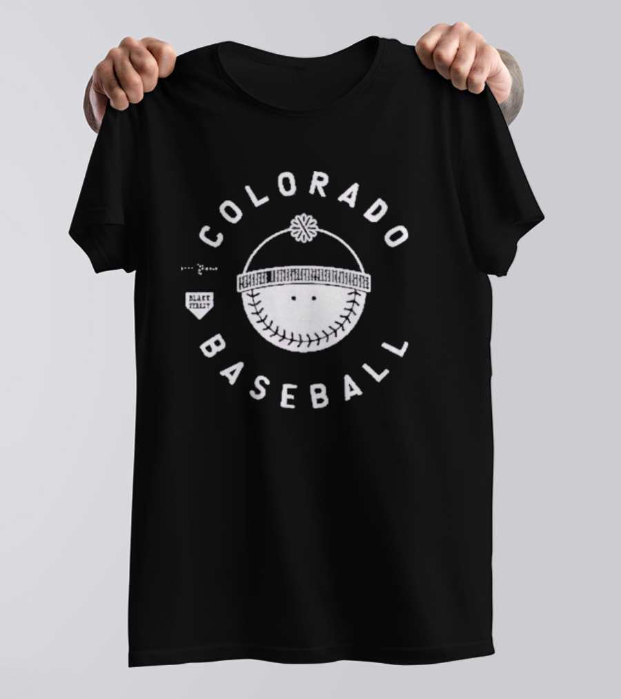 Colorado Baseball Smile Face With Winter Hat T-Shirt