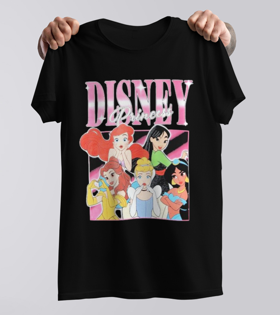 Disney Princess Group Ariel Belle Cinderella Jasmine Mulan T-Shirt