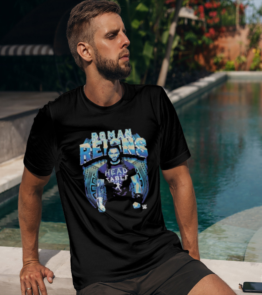 Roman Reigns Head Of The Table WWE Blue Warrior T-Shirt