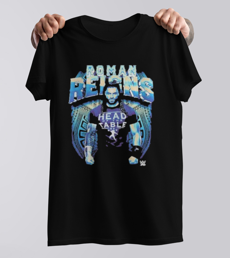 Roman Reigns Head Of The Table WWE Blue Warrior T-Shirt