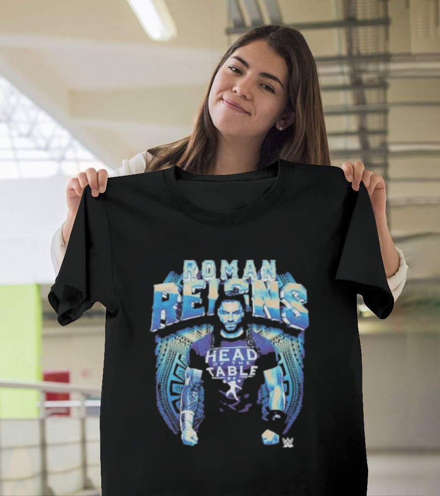 Roman Reigns Head Of The Table WWE Blue Warrior T-Shirt