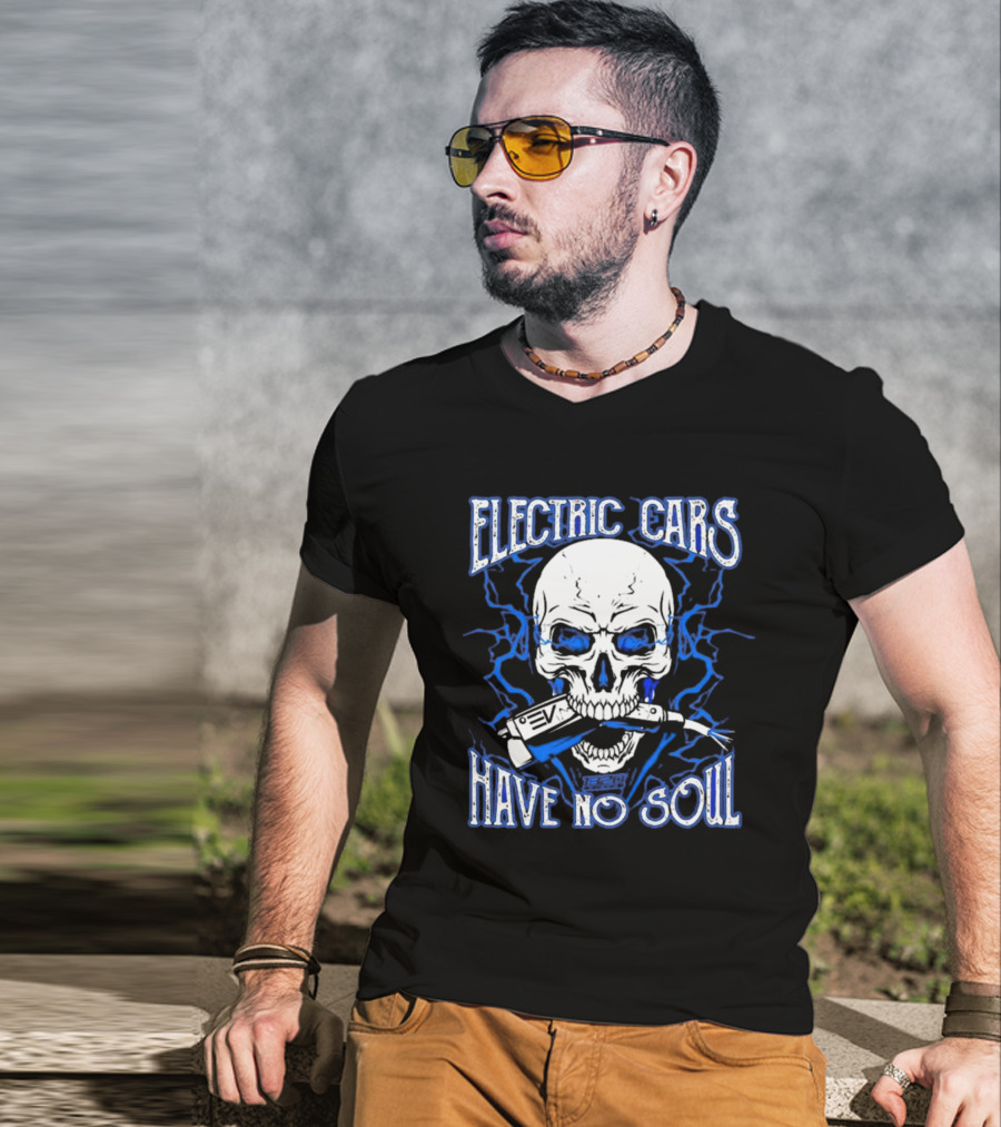 1320VIDEO Electric Cars Have No Soul Skull With EV Charger 2.0 T-Shirt