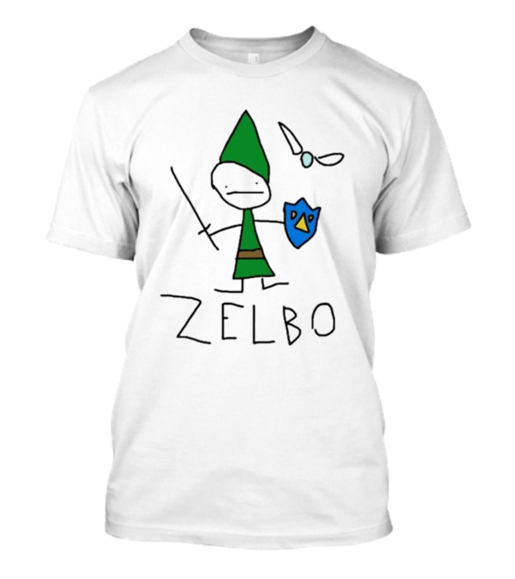 The Legend Of Zelbo Stick Figure With Sword And Shield T-Shirt