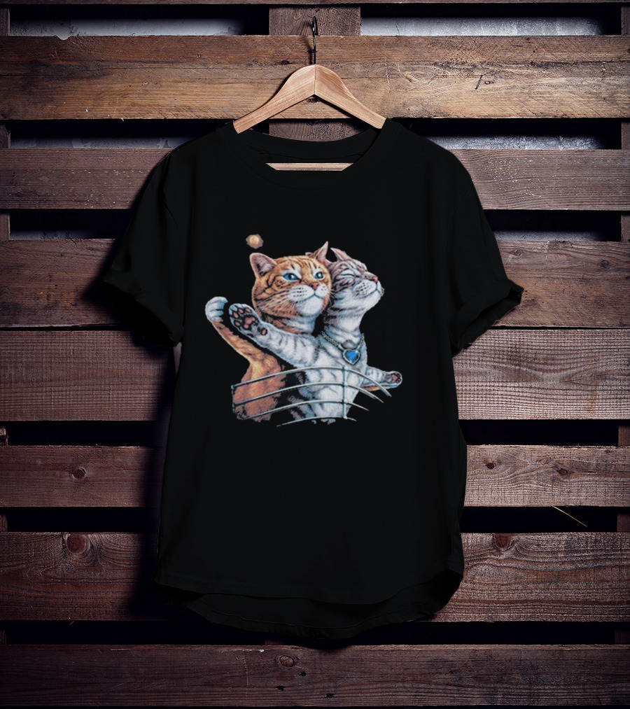 Titanic Cats Jack And Rose Paws On Ship's Bow T-Shirt