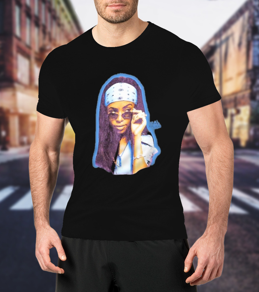Zayn Malik Aaliyah Bandana Sunglasses Airbrush Purple T-Shirt