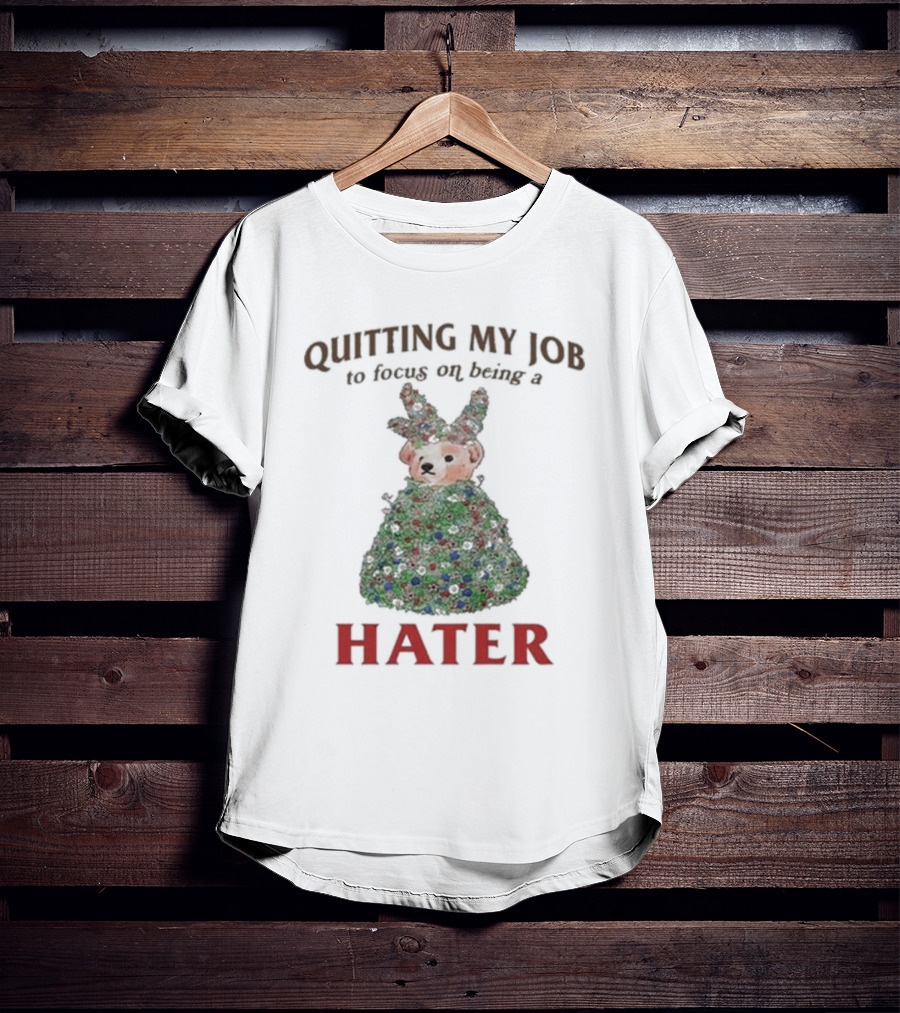 Quitting My Job To Focus On Being A Hater Christmas Tree Dog T-Shirt