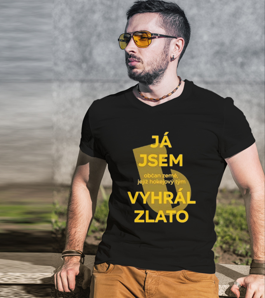 J Jsem Občan Země Jejíž Hokejový Tým Vyhrál Zlato T-Shirt