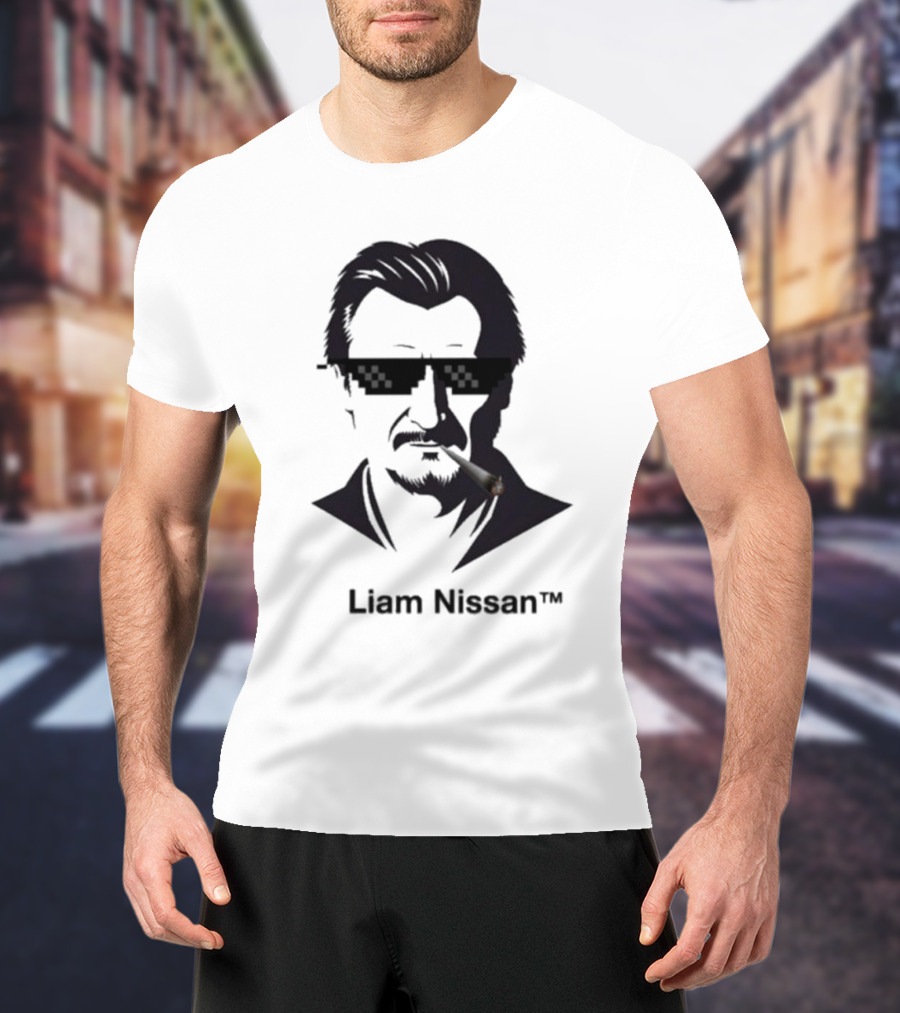 Liam Nissan Smoking Thug Life Sunglasses Mockup T-Shirt