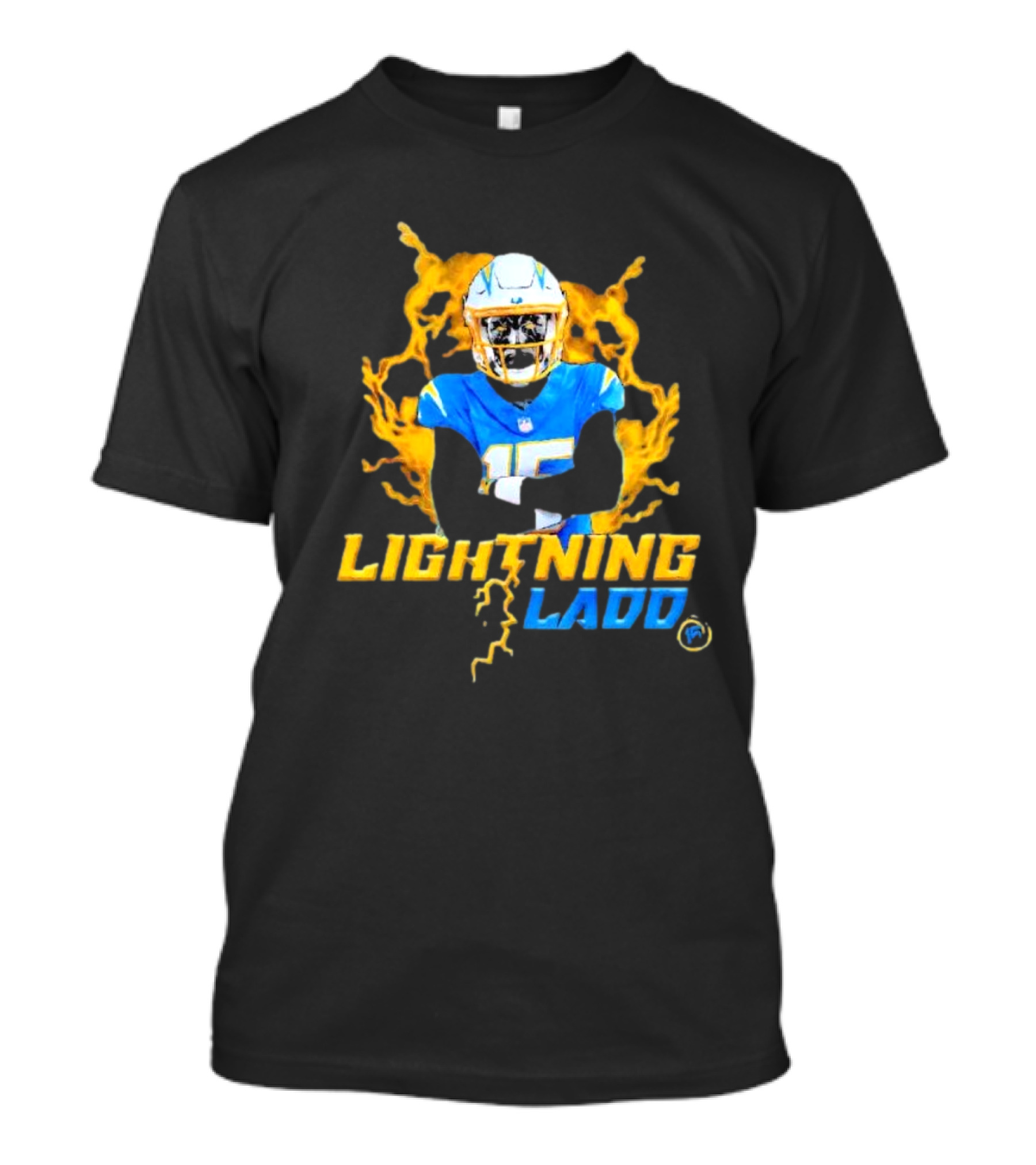 Lightning Ladd Bold Blue Football Power Charge T-Shirt