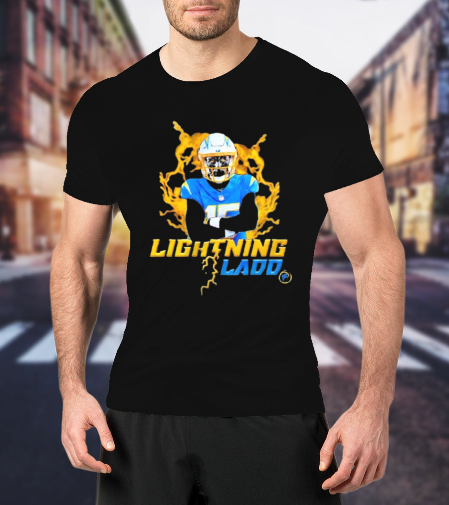 Lightning Ladd Bold Blue Football Power Charge T-Shirt