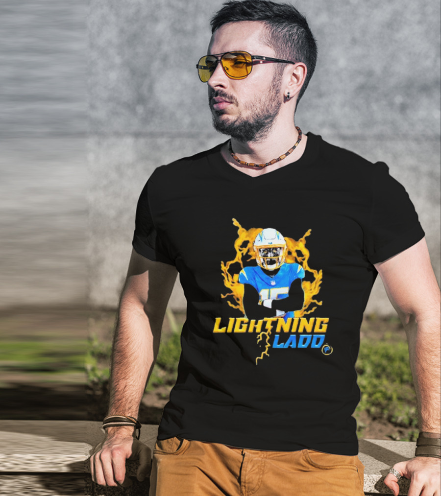 Lightning Ladd Bold Blue Football Power Charge T-Shirt