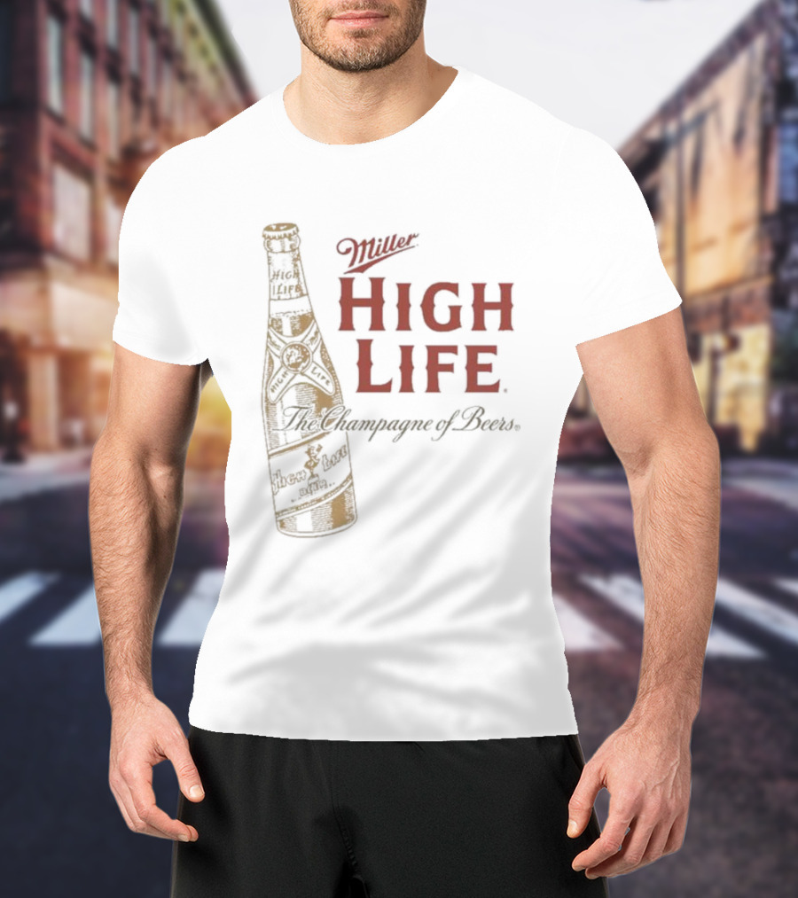 Miller High Life The Champagne Of Beers Vintage Bottle T-Shirt
