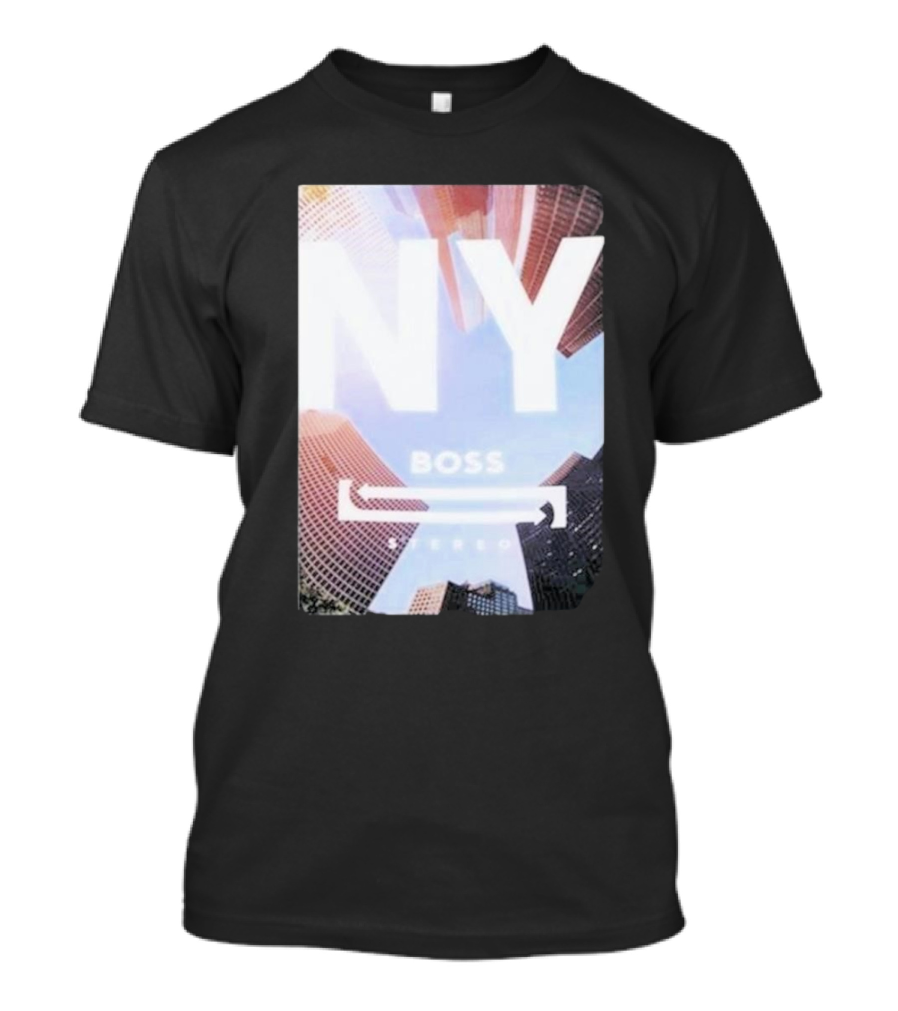 NY Boss Stereo Skyscraper Cityscape T-Shirt