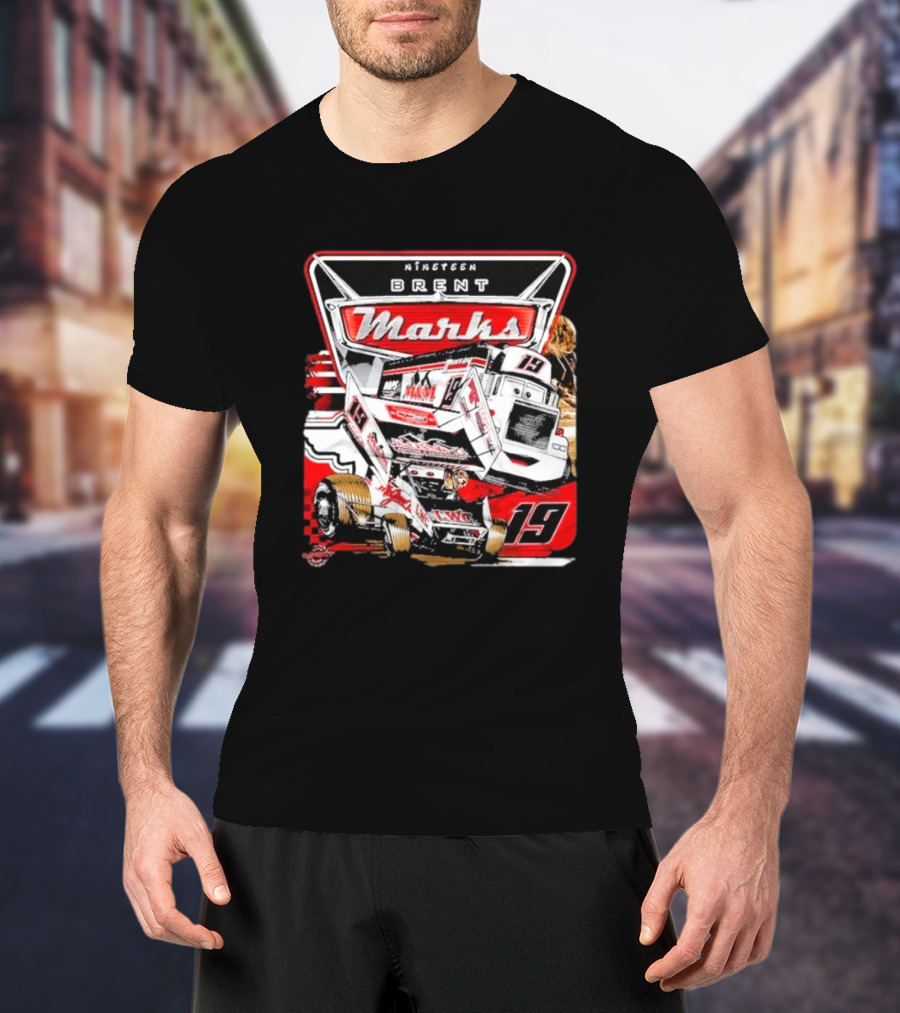 Nineteen Brent Marks Racing Car 19 Motorsport T-Shirt