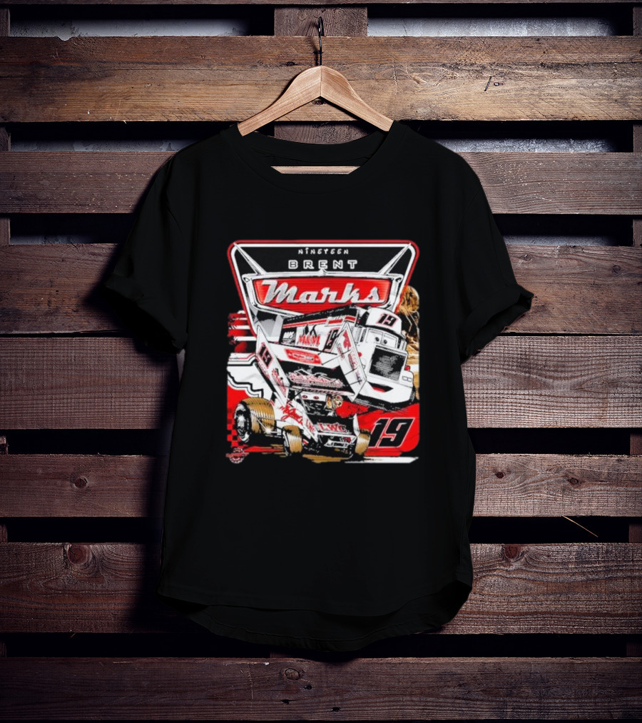 Nineteen Brent Marks Racing Car 19 Motorsport T-Shirt