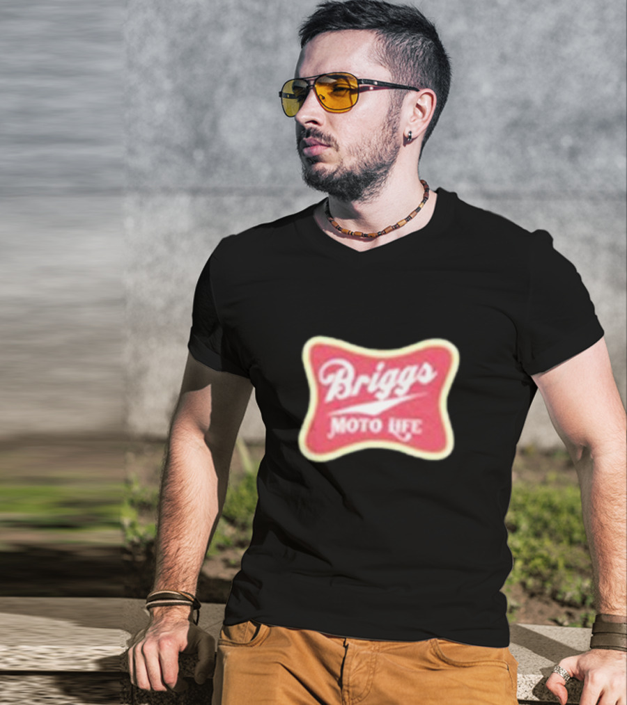 Briggs Moto Life Red Emblem T-Shirt