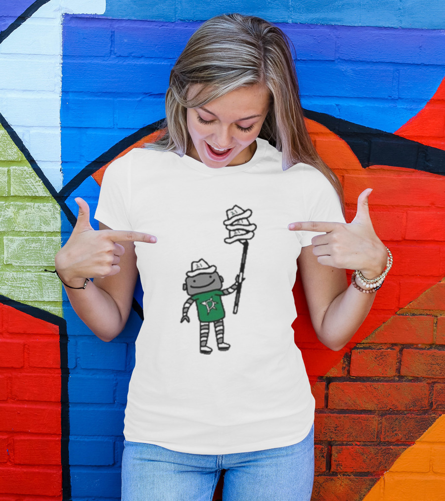 Dallas Stars Robo Hatty Character With Three Hats On Stick T-Shirt