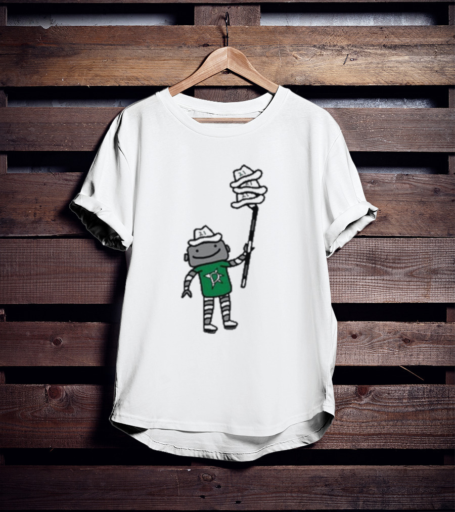 Dallas Stars Robo Hatty Character With Three Hats On Stick T-Shirt