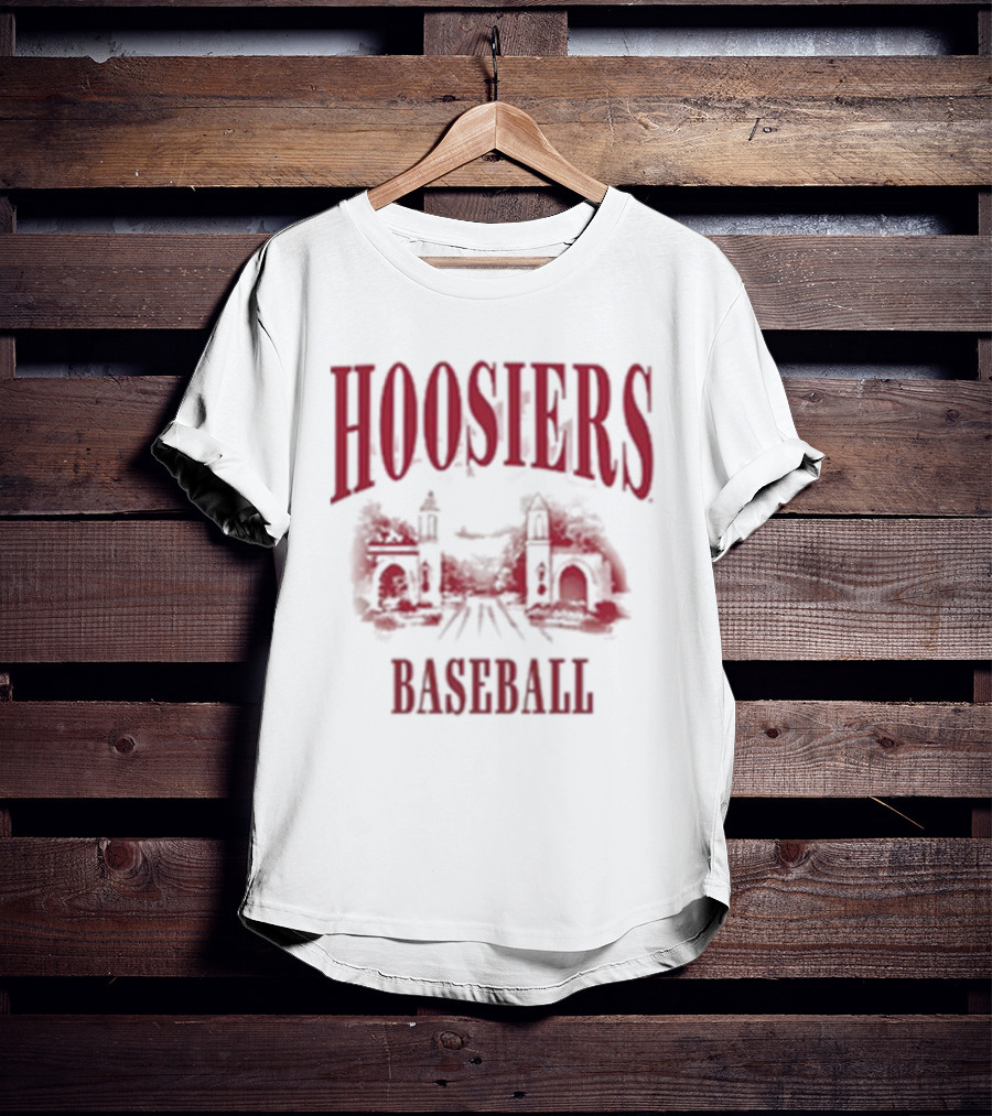 Hoosiers Baseball White Gates Iconic T-Shirt