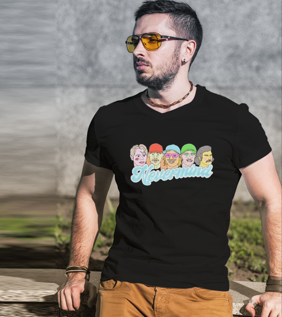 Nevermind Between You And Me Illustrated Faces T-Shirt