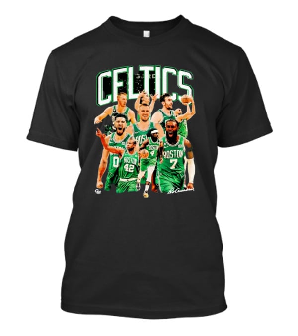 Boston Celtics 23-24 Team Champion Player Images Signature Celtics T-Shirt
