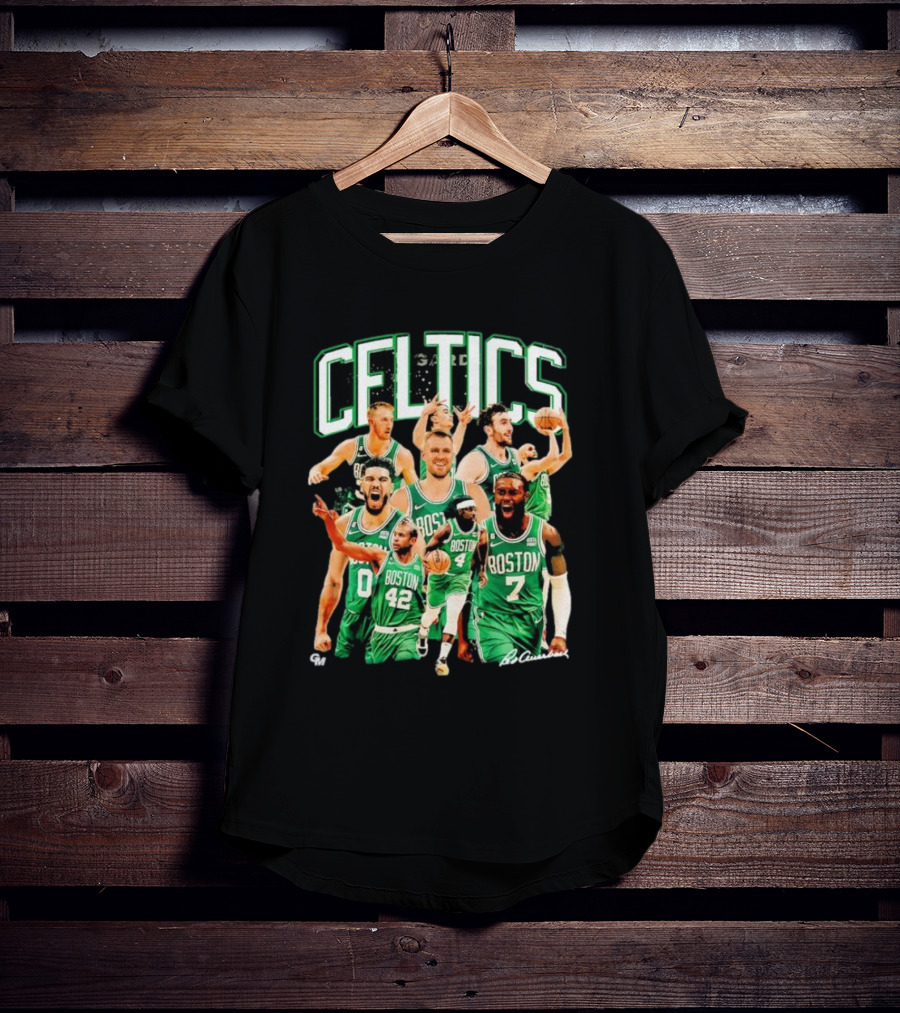Boston Celtics 23-24 Team Champion Player Images Signature Celtics T-Shirt