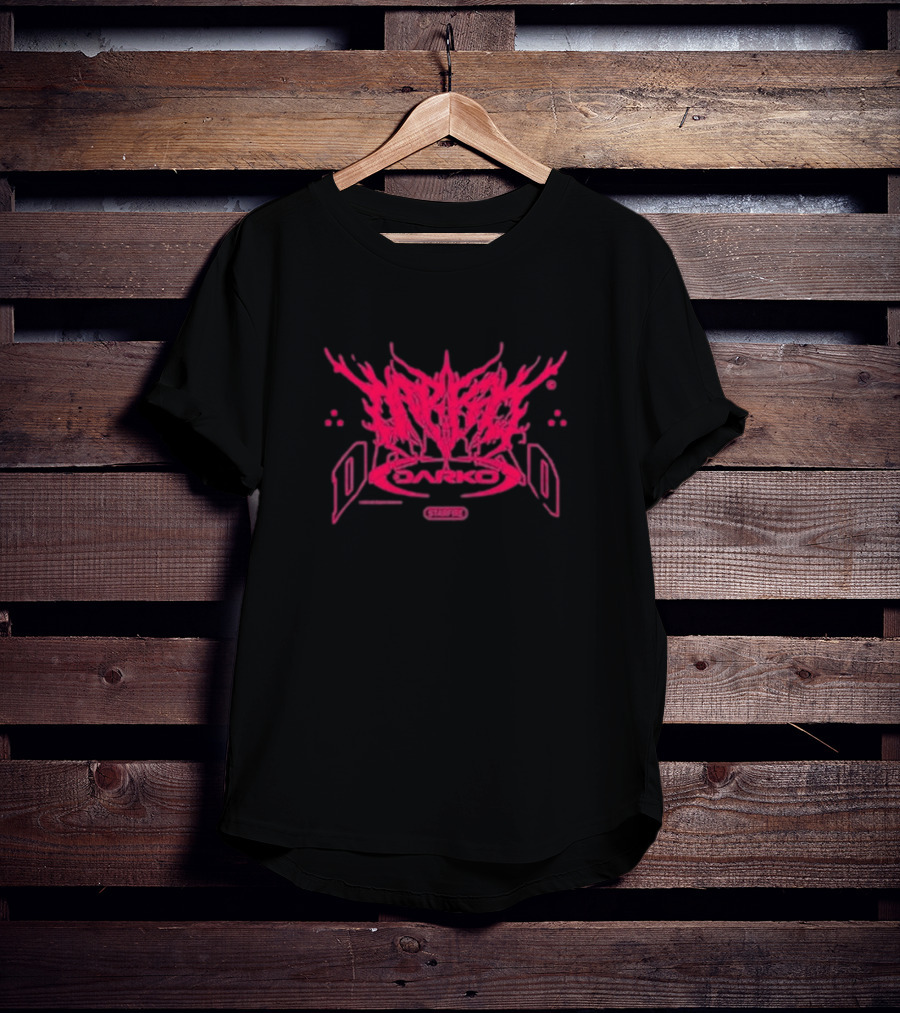 Darko Starfire Brutal Logo Art With Fiery Abstract Typography T-Shirt