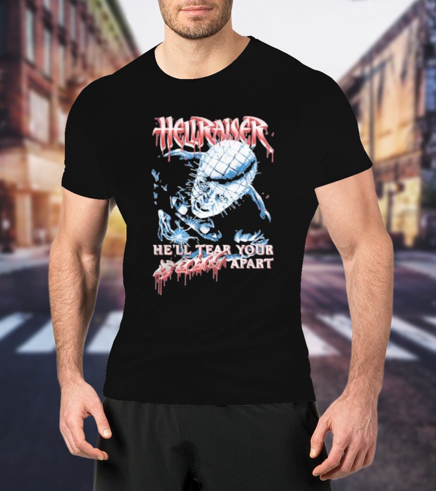 Hellraiser He'll Tear Your Soul Apart Pinhead Horror T-Shirt