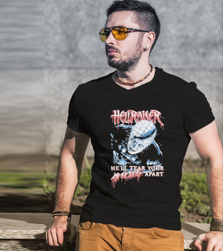 Hellraiser He'll Tear Your Soul Apart Pinhead Horror T-Shirt