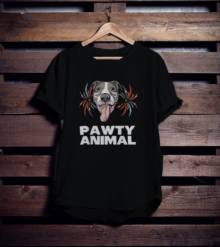 Pawty Animal Dog Lovers Partying Funny Mens Dog T-Shirt