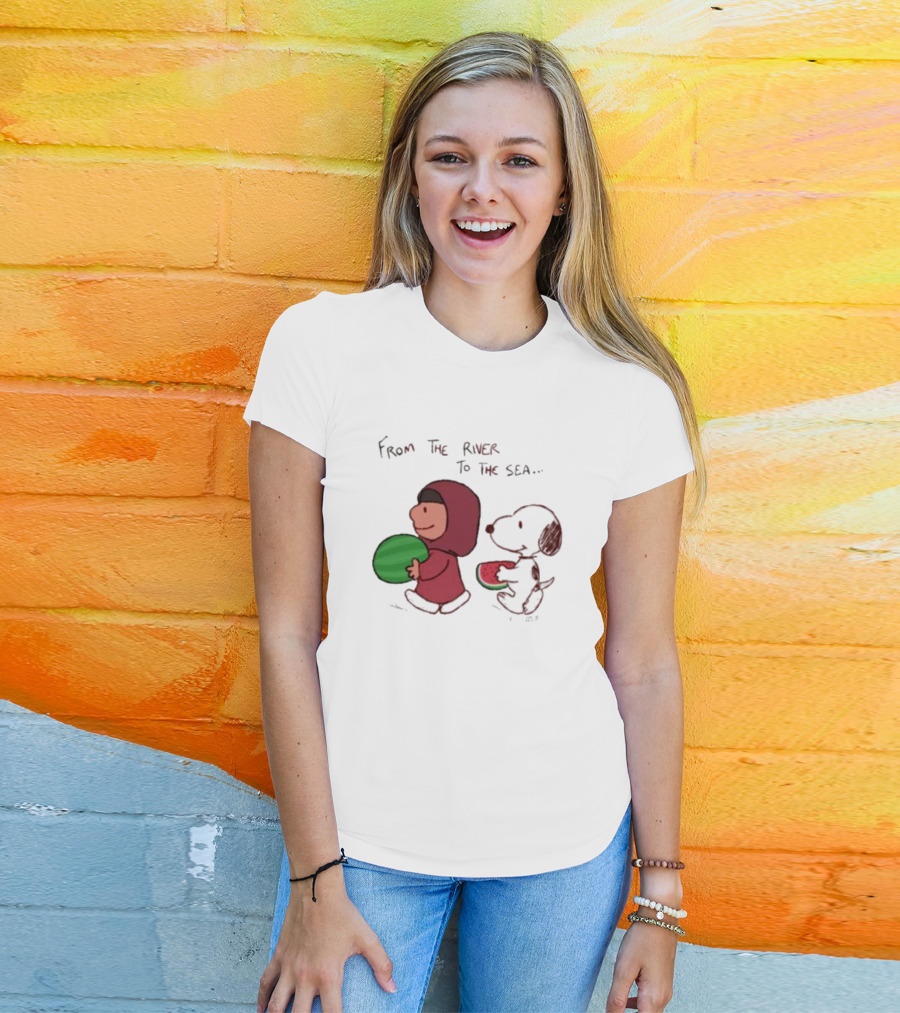 From The River To The Sea Peanuts Watermelon Walk T-Shirt