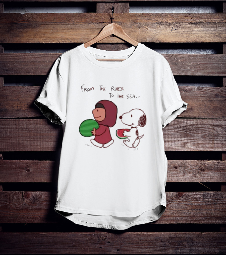 From The River To The Sea Peanuts Watermelon Walk T-Shirt