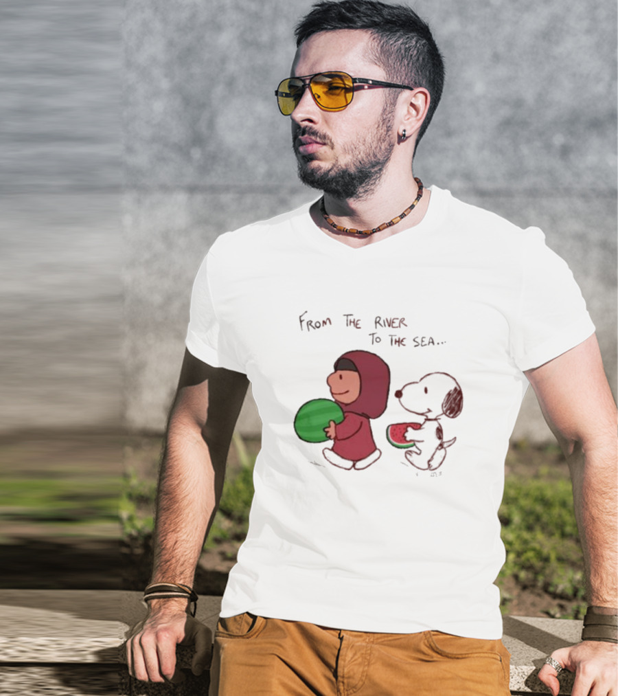 From The River To The Sea Peanuts Watermelon Walk T-Shirt