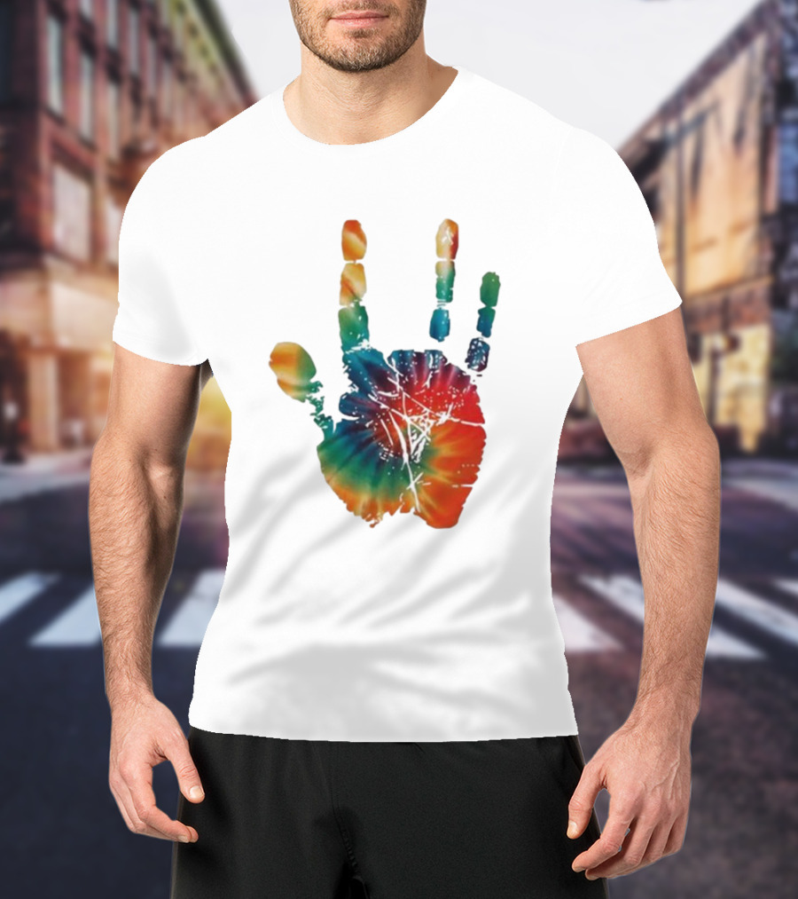 Happy Pride Month Tie-Dye Handprint T-Shirt