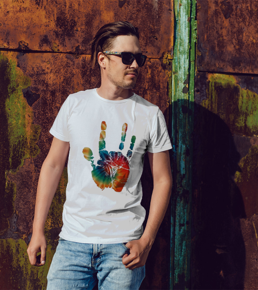 Happy Pride Month Tie-Dye Handprint T-Shirt