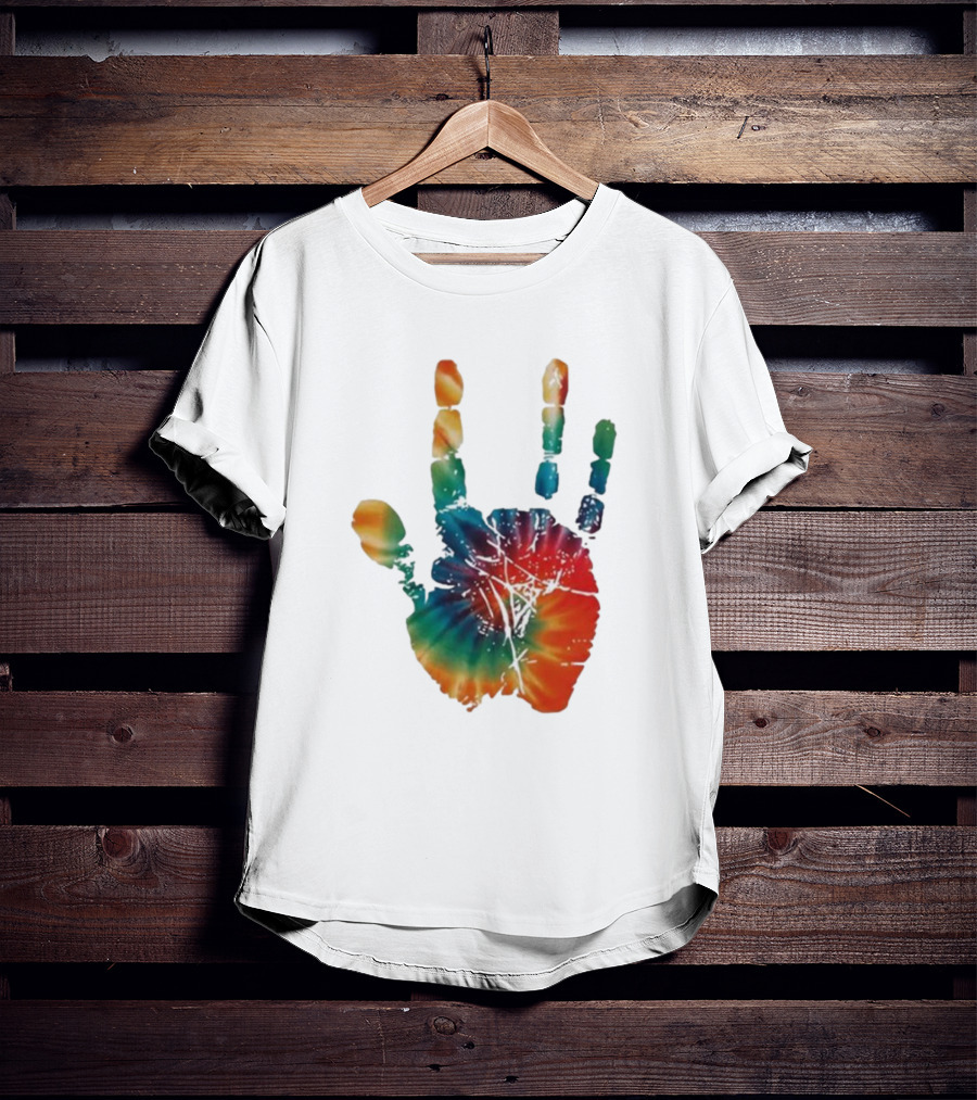 Happy Pride Month Tie-Dye Handprint T-Shirt