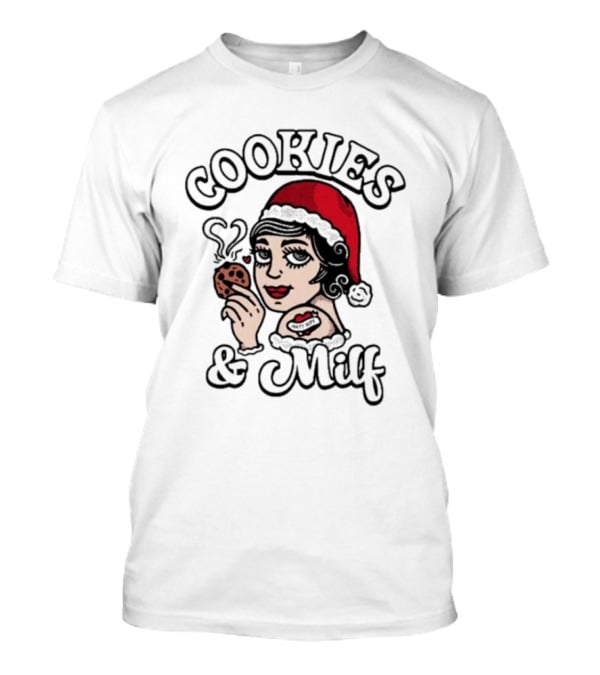 Matt Rife Cookies And Milf Holiday Theme With Santa Hat And Heart Cookie T-Shirt
