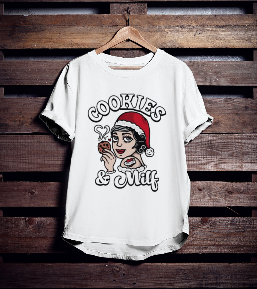 Matt Rife Cookies And Milf Holiday Theme With Santa Hat And Heart Cookie T-Shirt