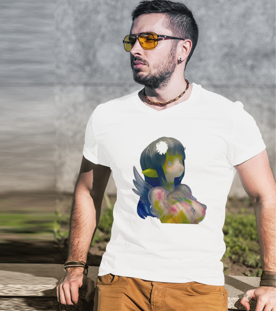 Kikillopieces Makino Fantasy Figurine With Elf Ears And Floral T-Shirt