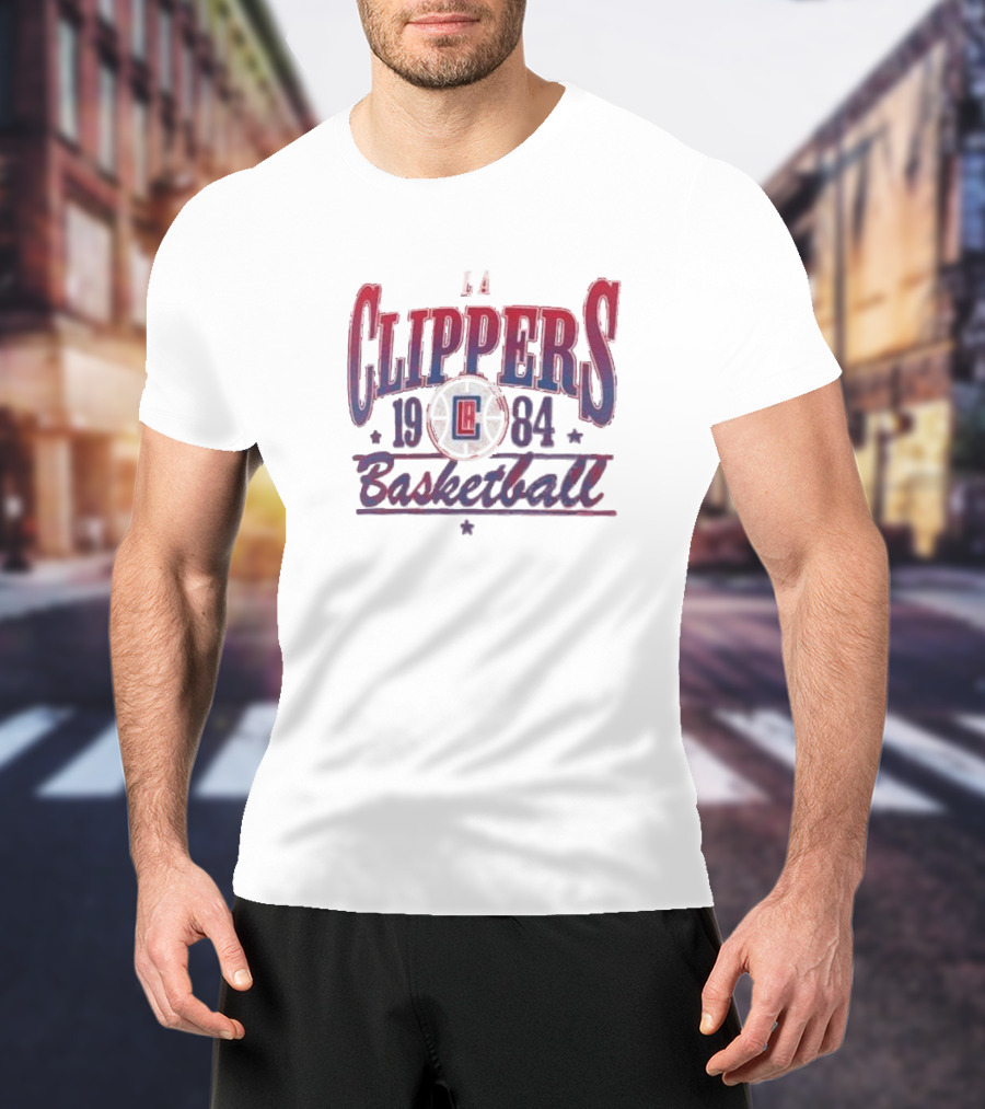 LA Clippers Basketball 1984 Retro Style Fanatics Give And Go Play T-Shirt