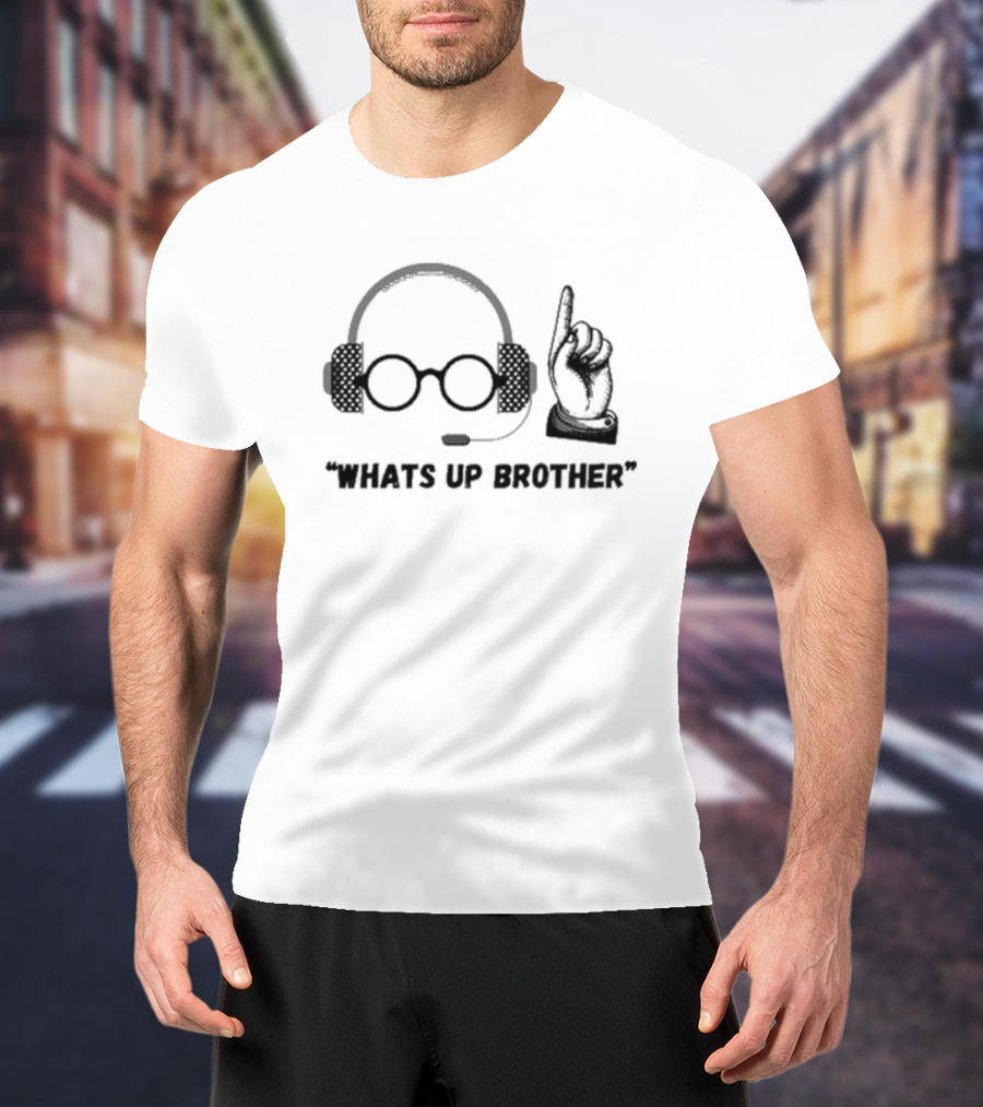 Thread Theory Sketch Jynxzi Streamer What’s Up Brother Headphones Glasses Hand Gesture T-Shirt