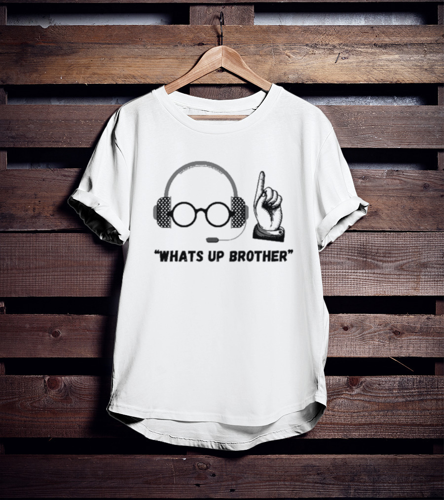 Thread Theory Sketch Jynxzi Streamer What’s Up Brother Headphones Glasses Hand Gesture T-Shirt