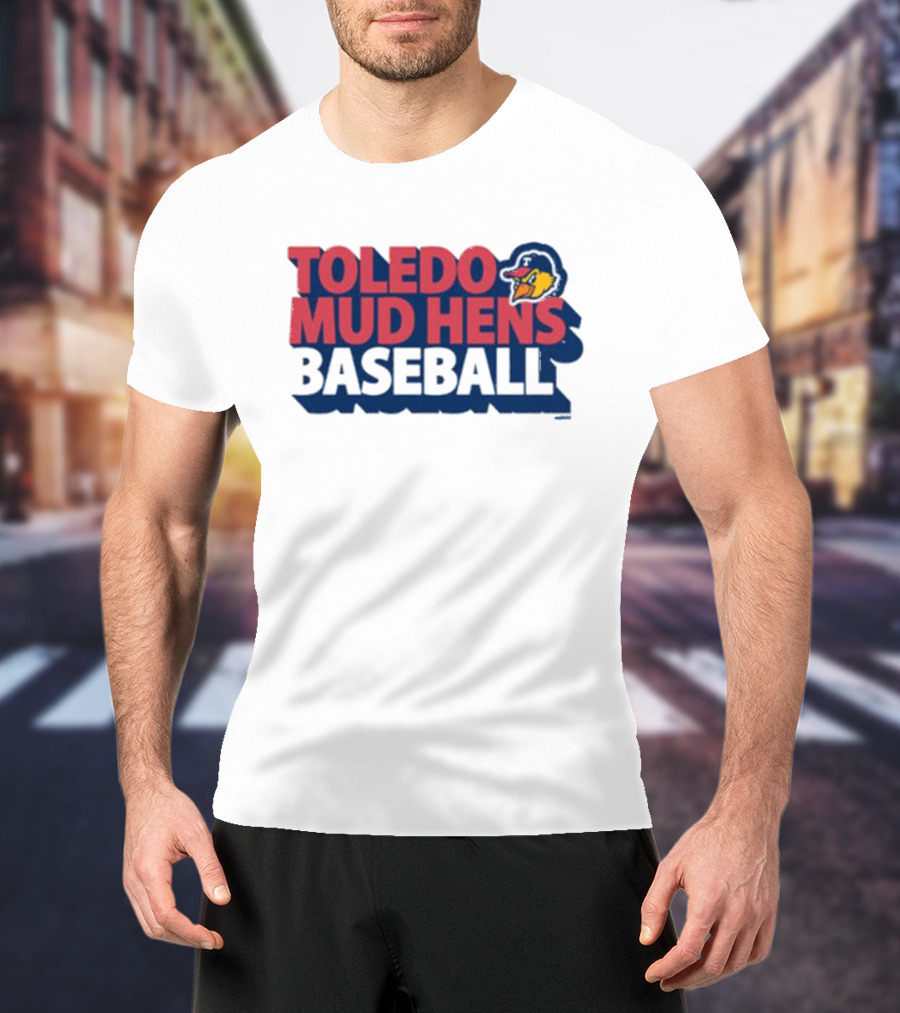 Toledo Mud Hens Baseball Logo With Iconic Classic Blue Hat And Yellow Cartoon Chicken T-Shirt